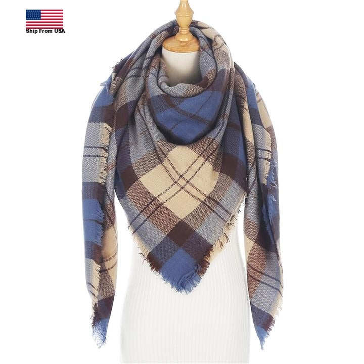 Plaid Pashmina Scarves shawls