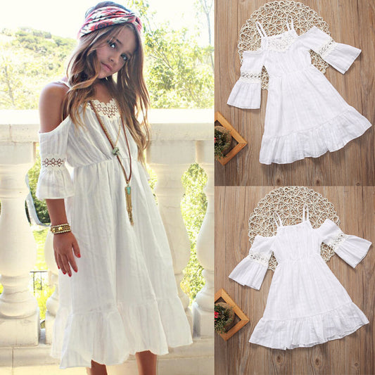 White Cute Lace Dresses