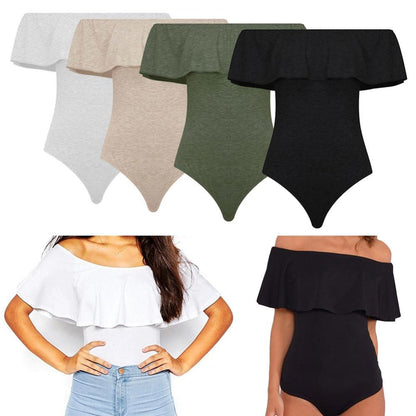 Off Shoulder Bodysuit Crop Top