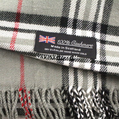 Solid Plaid Wool SCOTLAND Pashmina