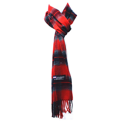 Winter Unisex 100% Cashmere Plaid Stripe Scarf