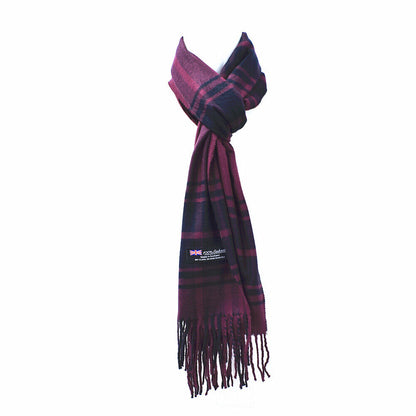 Winter Unisex 100% Cashmere Plaid Stripe Scarf