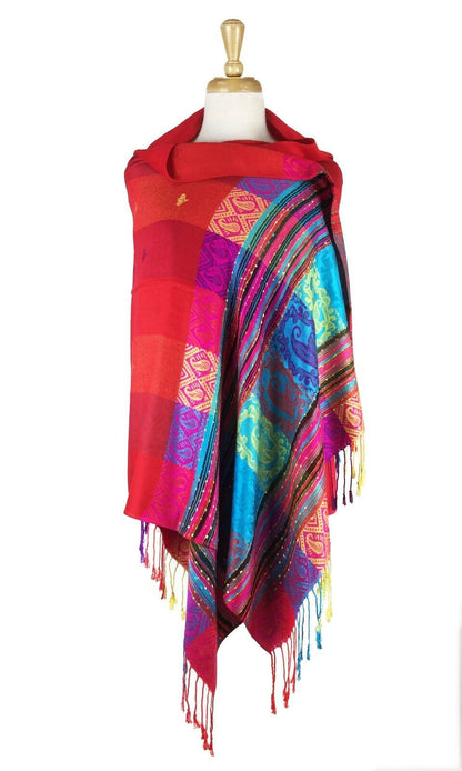 Reversible Rainbow Pashmina Scarf Shawl