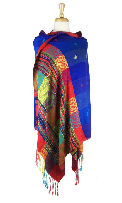 Reversible Rainbow Pashmina Scarf Shawl