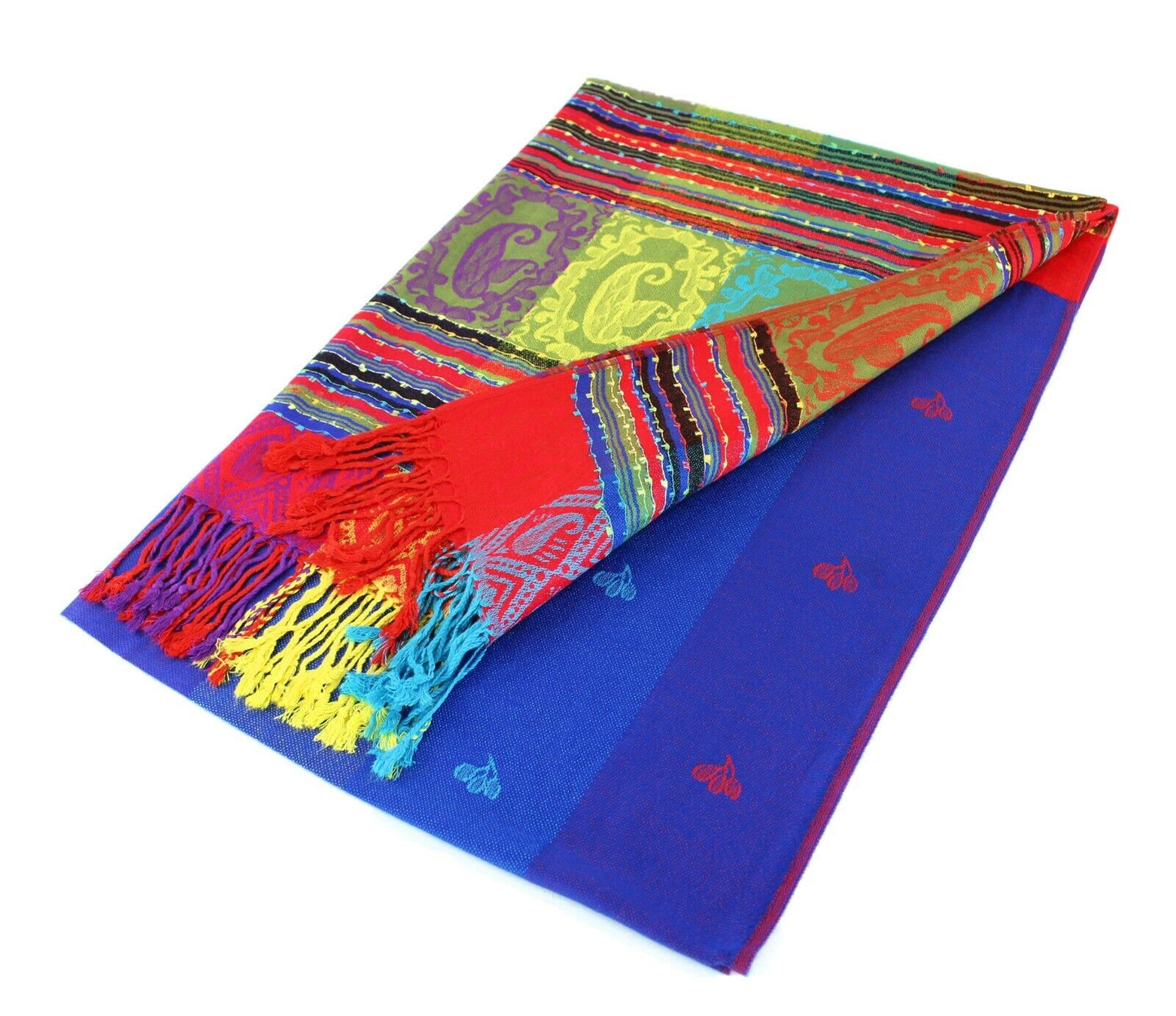 Reversible Rainbow Pashmina Scarf Shawl