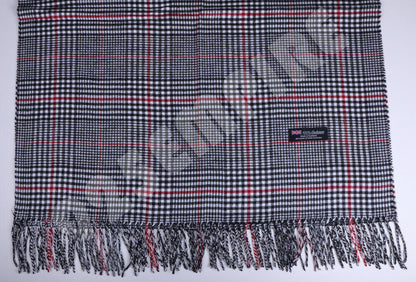 Oversized Plaid Check Blanket 100% Cashmere Scarf