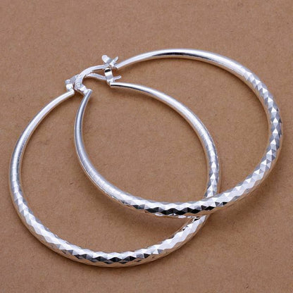 Silver plated Round Hoop Earrings
