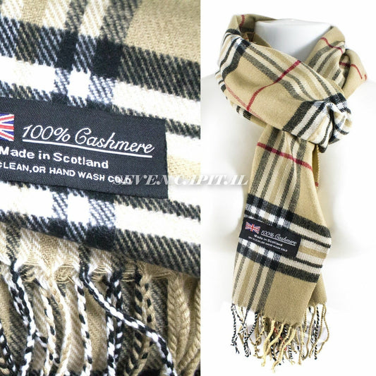 CASHMERE Scarf Scarves Plaid Wool