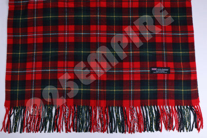 Oversized Plaid Check Blanket 100% Cashmere Scarf