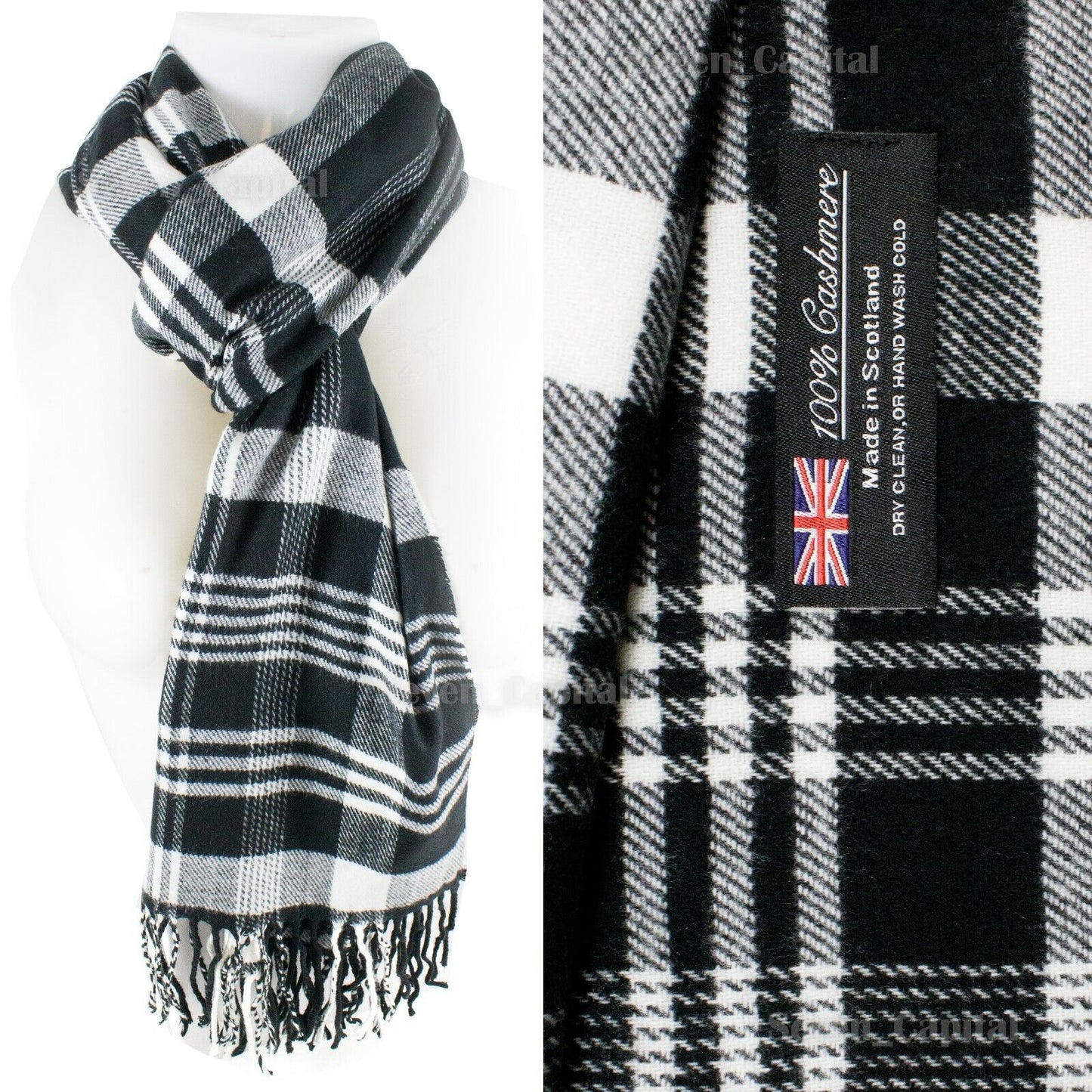 CASHMERE Scarf Scarves Plaid Wool