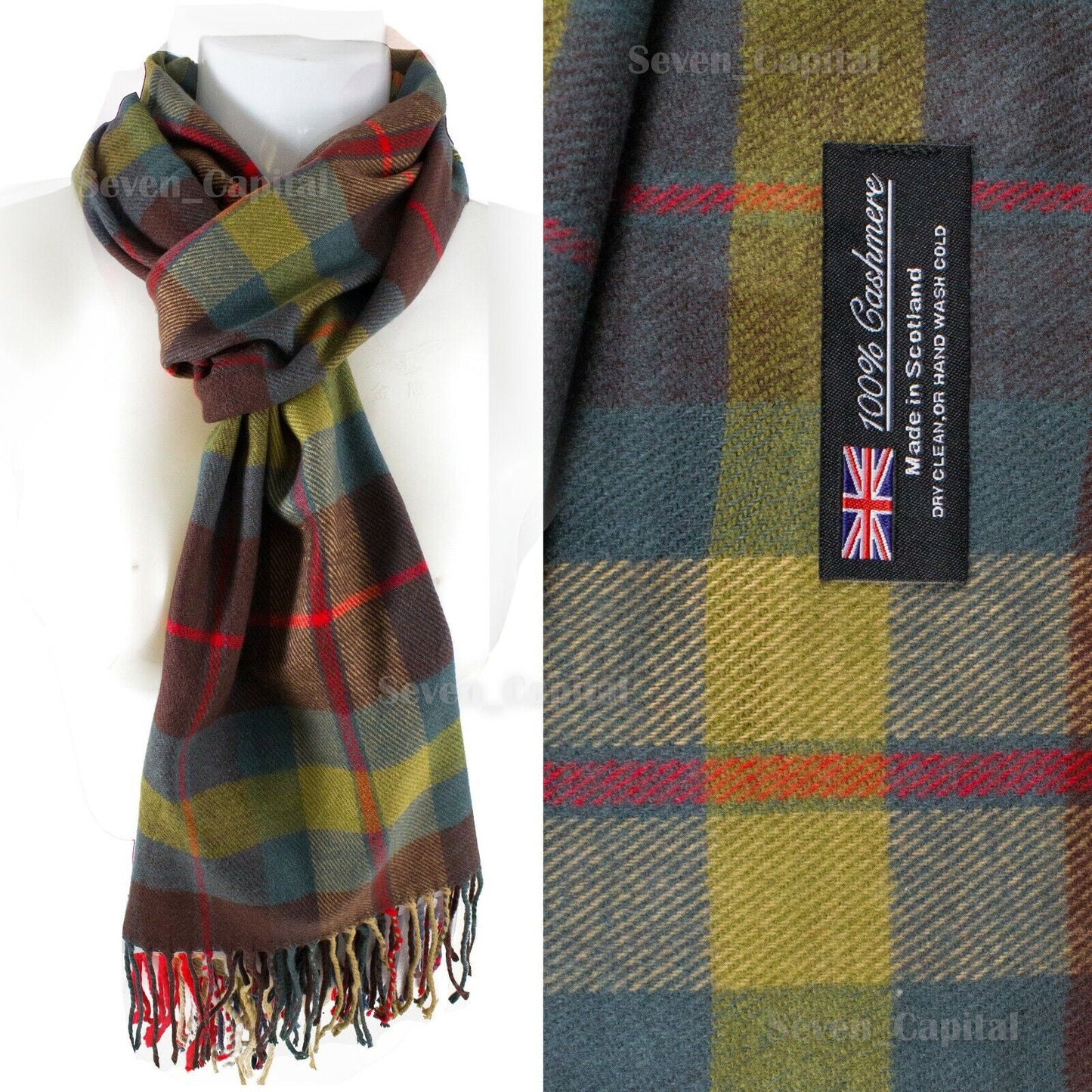 CASHMERE Scarf Scarves Plaid Wool