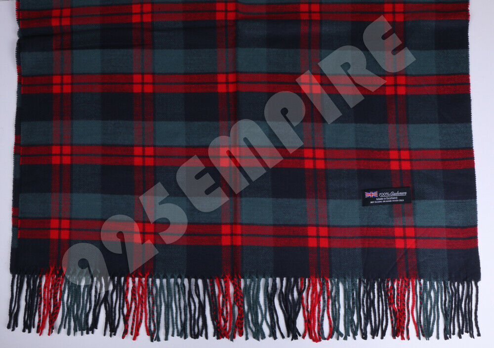 Oversized Plaid Check Blanket 100% Cashmere Scarf