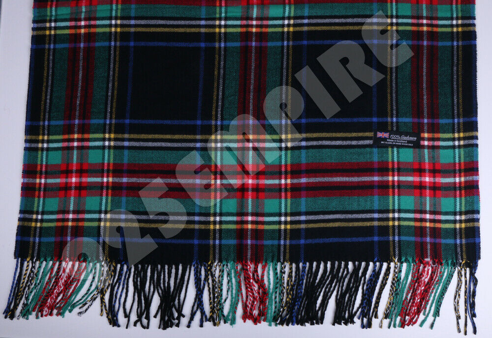 Oversized Plaid Check Blanket 100% Cashmere Scarf