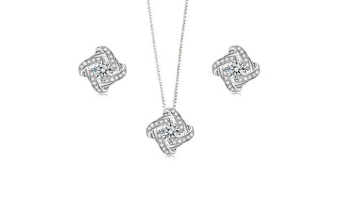 Women's 18k Necklace & Earrings Jewelry Set