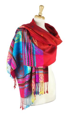 Reversible Rainbow Pashmina Scarf Shawl